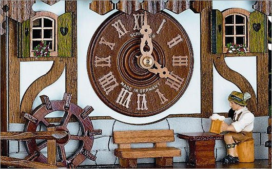 Schneider Black Forest 12.5" Musical Beer Drinker Eight Day German Cuckoo Clock - GermanGiftOutlet.com
 - 2