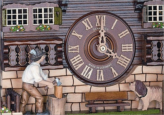 Schneider Black Forest 23" Musical Wood Chopper Eight Day Movement Antique German Cuckoo Clock - GermanGiftOutlet.com
 - 2