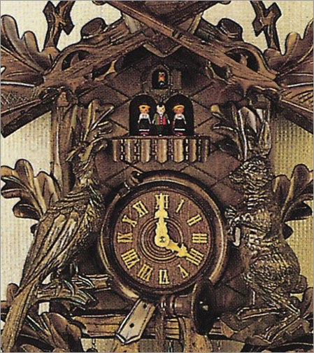 Schneider Black Forest 29" Musical Antique Hunter Theme Eight Day Movement German Cuckoo Clock - GermanGiftOutlet.com
 - 3