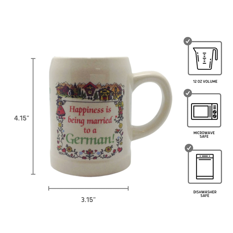 German Coffee Cup: "Happiness Married to German"