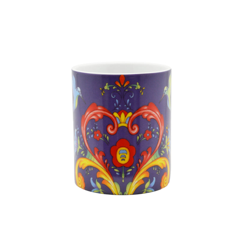Rosemaling Blue Design Ceramic Coffee Mug - 3 - GermanGiftOutlet.com