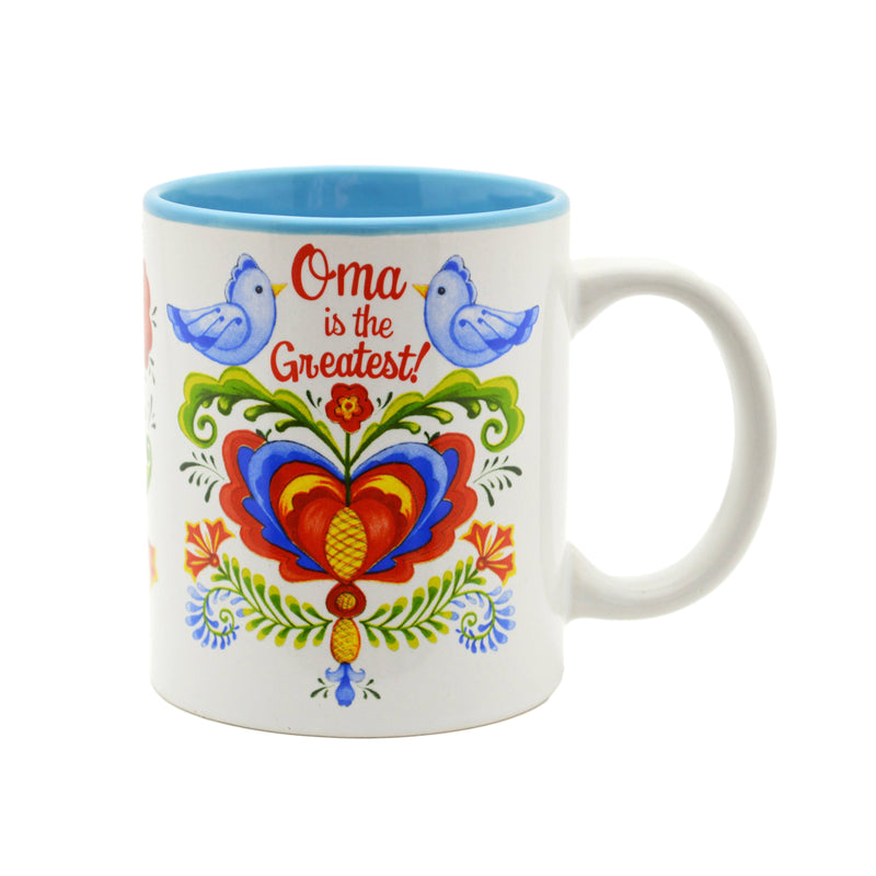 "Oma is the Greatest" Bird Design Ceramic Coffee Mug - 1 - GermanGiftOutlet.com
