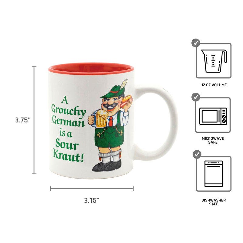 "A Grouchy German Is A Sour Kraut" German Gift Idea Mug