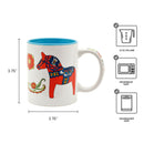 Red Dala Horse Ceramic Coffee Mug