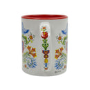 Artistic Lovebirds and Rosemaling Ceramic Coffee Mug