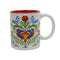 Artistic Lovebirds and Rosemaling Ceramic Coffee Mug