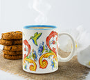 Rosemaling & Hummingbird Ceramic Coffee Mug