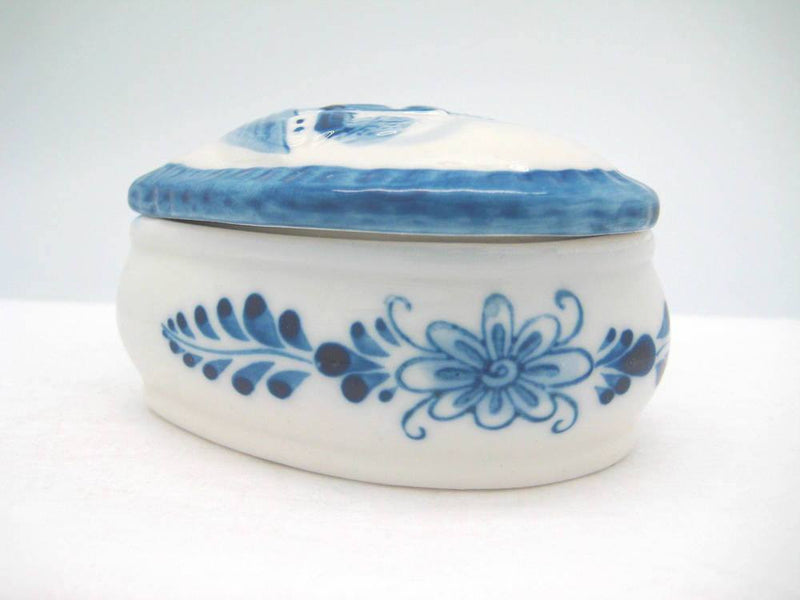 Blue & White Ring Box Embossed Windmill Design - GermanGiftOutlet.com
 - 6