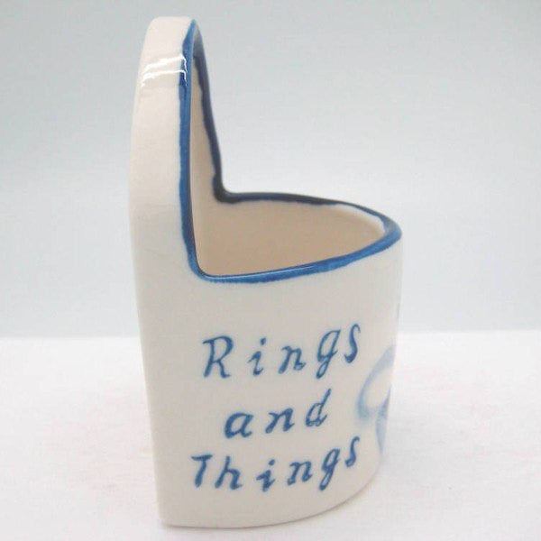 Blue and White Ring Box ("Rings & Things") - GermanGiftOutlet.com
 - 2