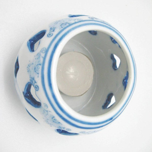 Ceramic Blue: Votive Candleholder With Hearts - GermanGiftOutlet.com
 - 2