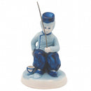 Blue and White Figurine: Dutch Boy Fishing - GermanGiftOutlet.com
 - 1