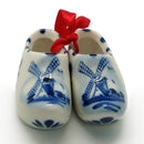 Delft Blue Wooden Shoes Pair with Windmill Design - GermanGiftOutlet.com
 - 1