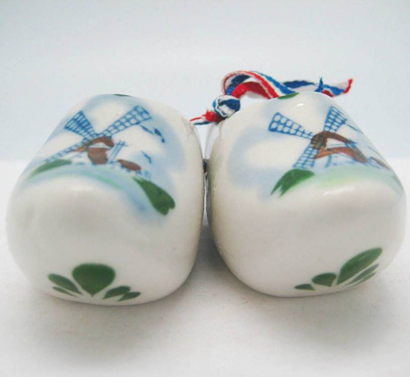 Colorful Ceramic Wooden Shoes Pair with Windmill Design - GermanGiftOutlet.com
 - 3