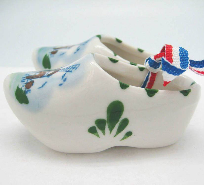 Colorful Ceramic Wooden Shoes Pair with Windmill Design - GermanGiftOutlet.com
 - 2