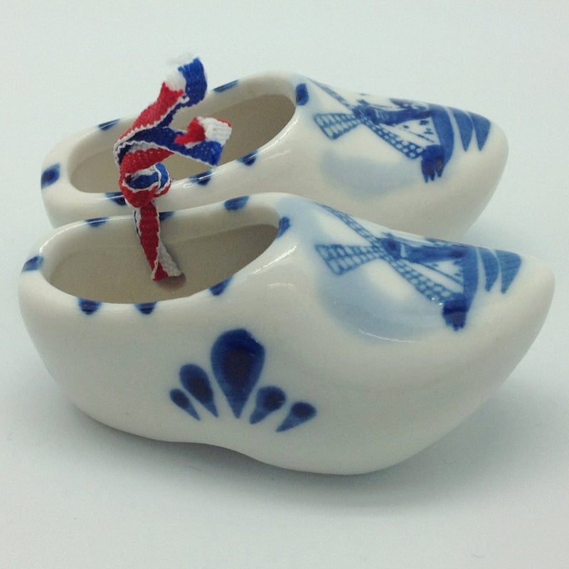 Delft Blue Wooden Shoes Pair with Windmill Design - GermanGiftOutlet.com
 - 4