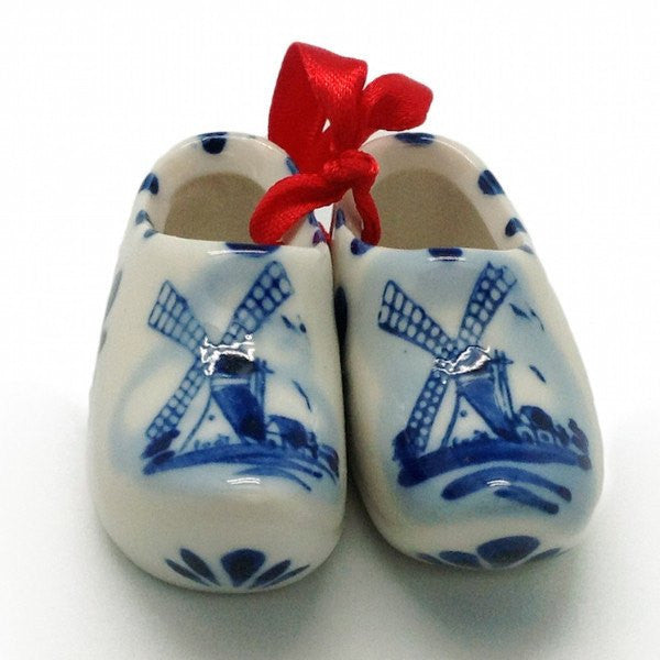 Delft Blue Wooden Shoes Pair with Windmill Design - GermanGiftOutlet.com
 - 5