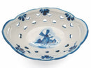 Blue and White Oval Heart Shaped Ceramic Basket - GermanGiftOutlet.com
 - 1