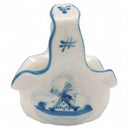 Blue and White Fluted Shaped Ceramic Basket - GermanGiftOutlet.com
 - 1