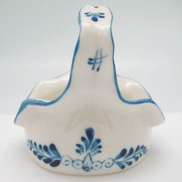 Blue and White Fluted Shaped Ceramic Basket - GermanGiftOutlet.com
 - 3
