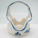 Blue and White Fluted Shaped Ceramic Basket - GermanGiftOutlet.com
 - 2