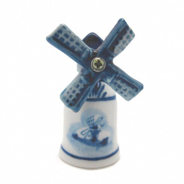 Collectible Thimble Blue and White Windmill - GermanGiftOutlet.com
 - 1