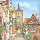 German Tile Collectible Rothenberg Scene Color