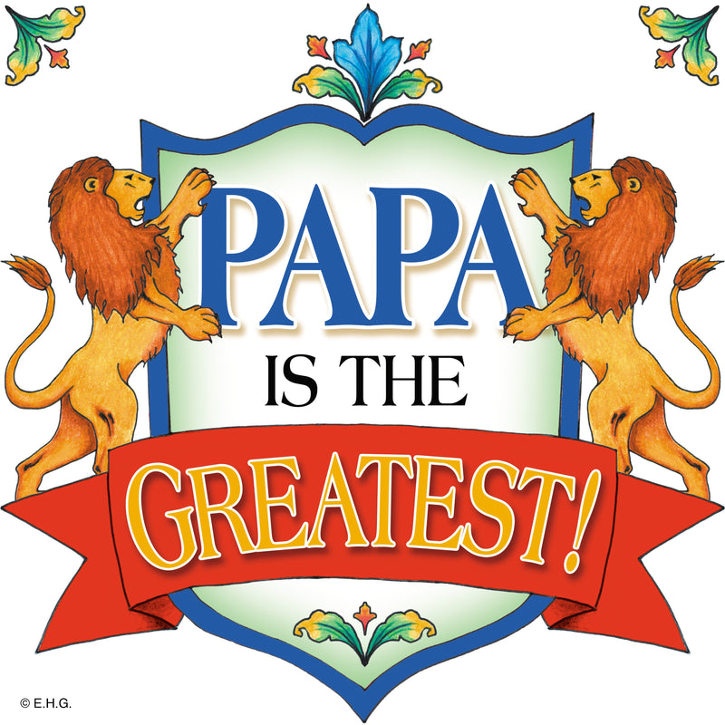 "Papa is the Greatest" Magnet Tile Papa Gift Idea  - GermanGiftOutlet.com