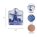 Ceramic Cheeseboard w/ Cork Backing: Windmill
