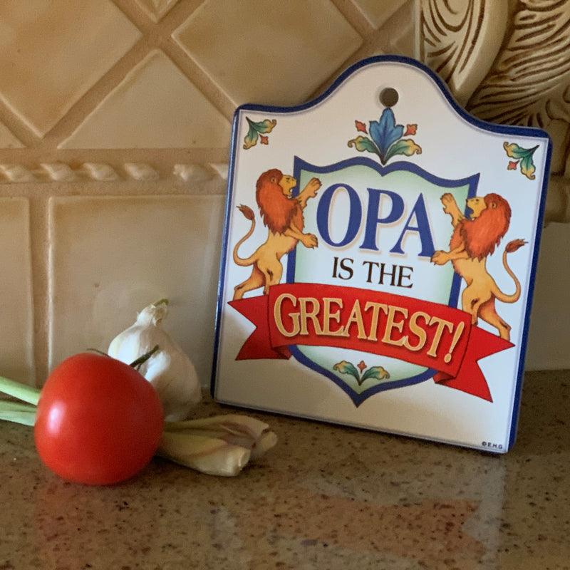 Ceramic Cheeseboard w/ Cork Backing: Opa Is The Greatest