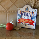 Ceramic Cheeseboard w/ Cork Backing: Oma is the Greatest