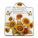 Ceramic Cheeseboard w/ Cork Backing: Thankful - GermanGiftOutlet.com
 - 1