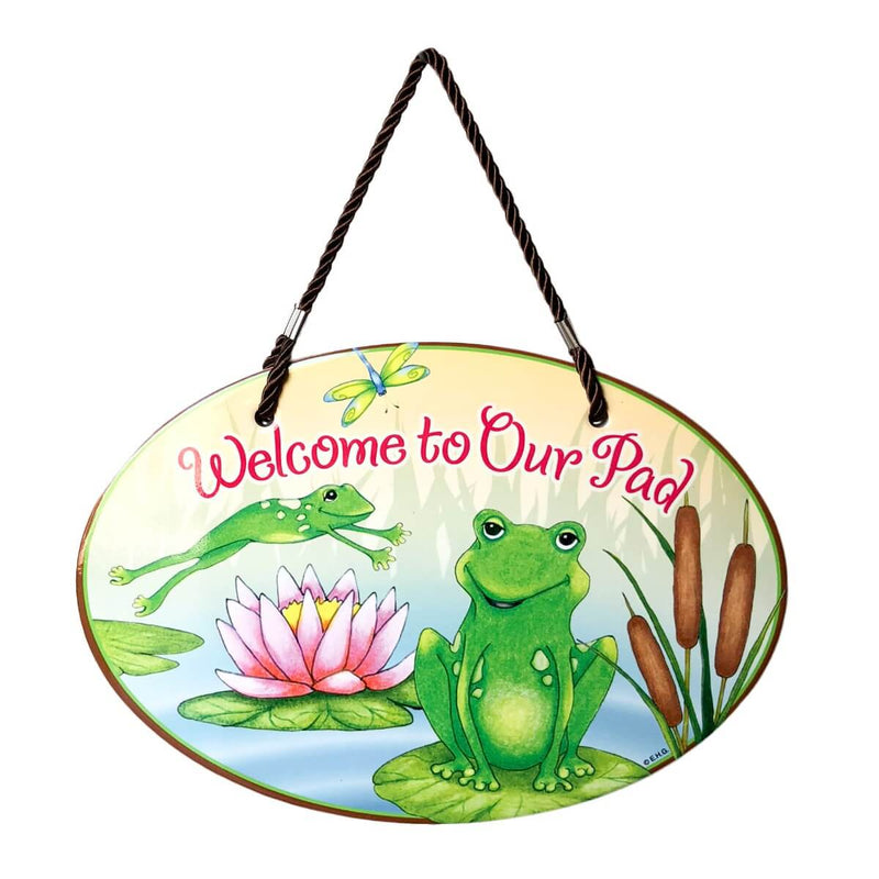 "Welcome To Our Pad" Ceramic Door Sign-DT07