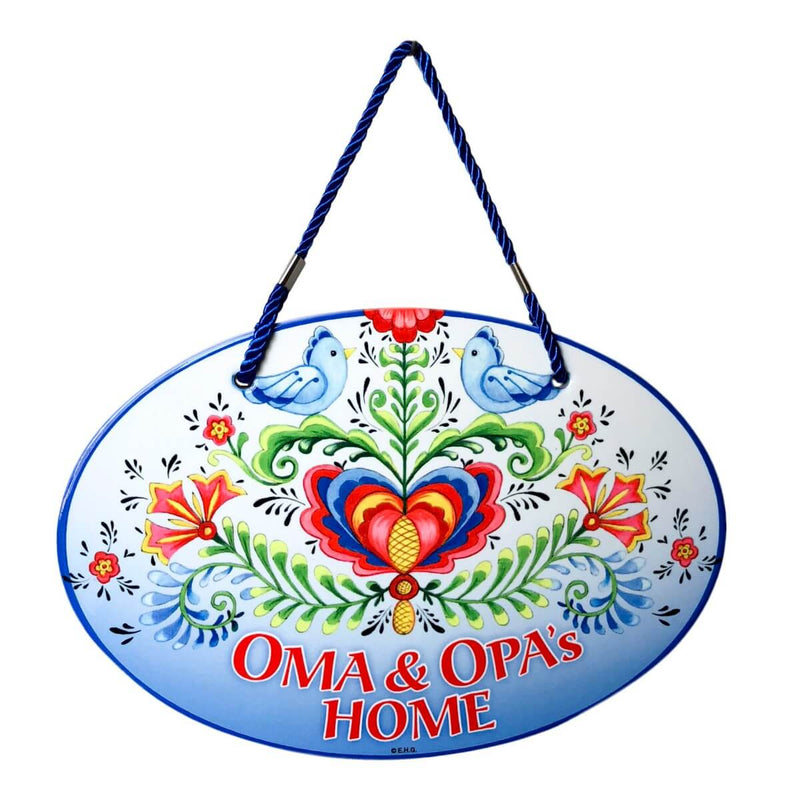 Oma & Opa's House Ceramic Door Sign Rosemaling Design-DT07