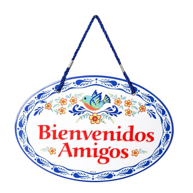 Bienvenidos Amigos Spanish Gift Decorative Door Sign