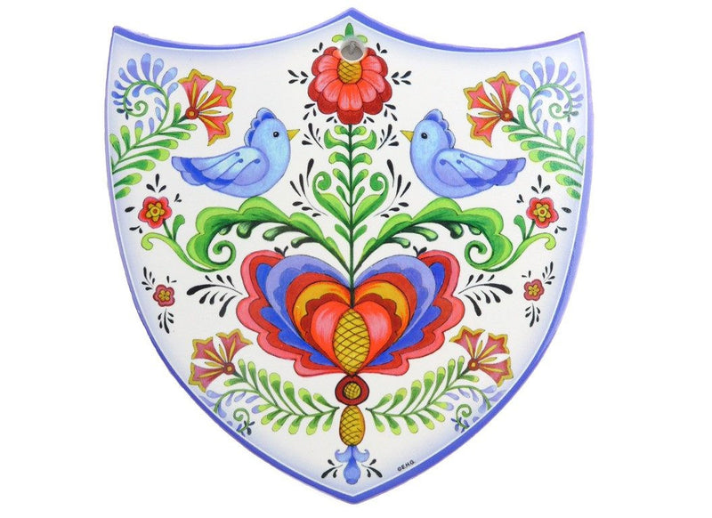 Ceramic Decoration Shield: Lovebirds - GermanGiftOutlet.com - 1