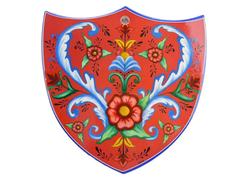 Ceramic Decoration Shield: Flowers - GermanGiftOutlet.com - 1