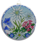 Round Ceramic Plaque: Edelweiss - GermanGiftOutlet.com
 - 1