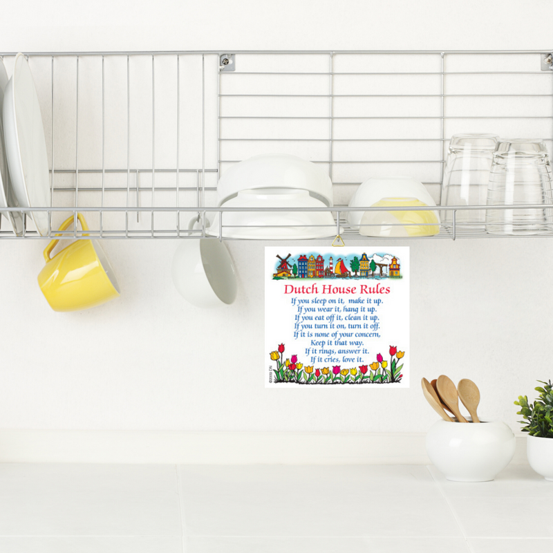 Decorative Wall Plaque: Dutch House Rules..