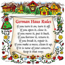 German Gift Ceramic Wall Hanging Tile: "German Haus Rules"