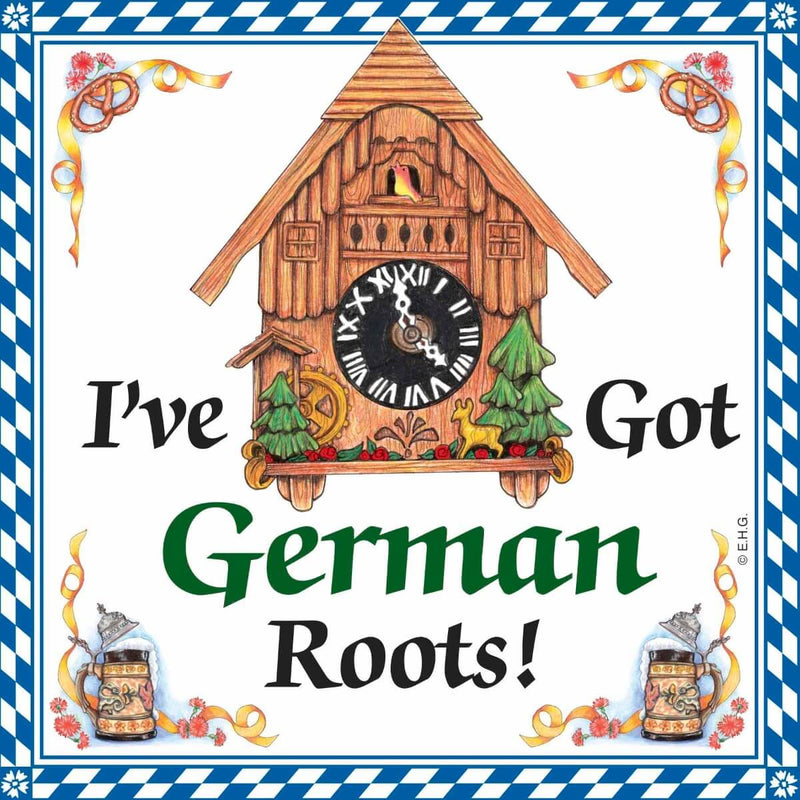 German Gift Ceramic Wall Hanging Tile: German Roots