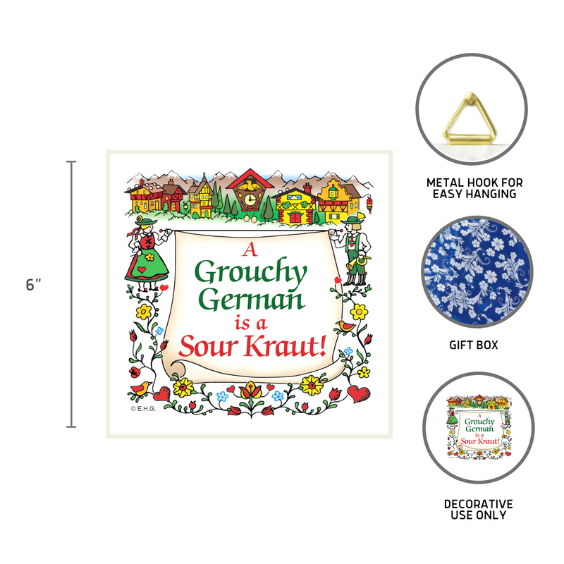 German Gift Grouchy German Is A Sour Kraut Wall Tile