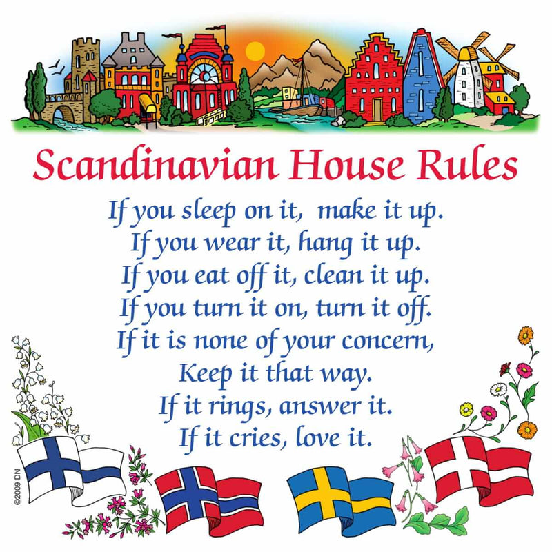 Swedish Gift Wall Tile: Scandinavian House Rules