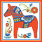 Wall Tile Design Red Swedish Dala Horse