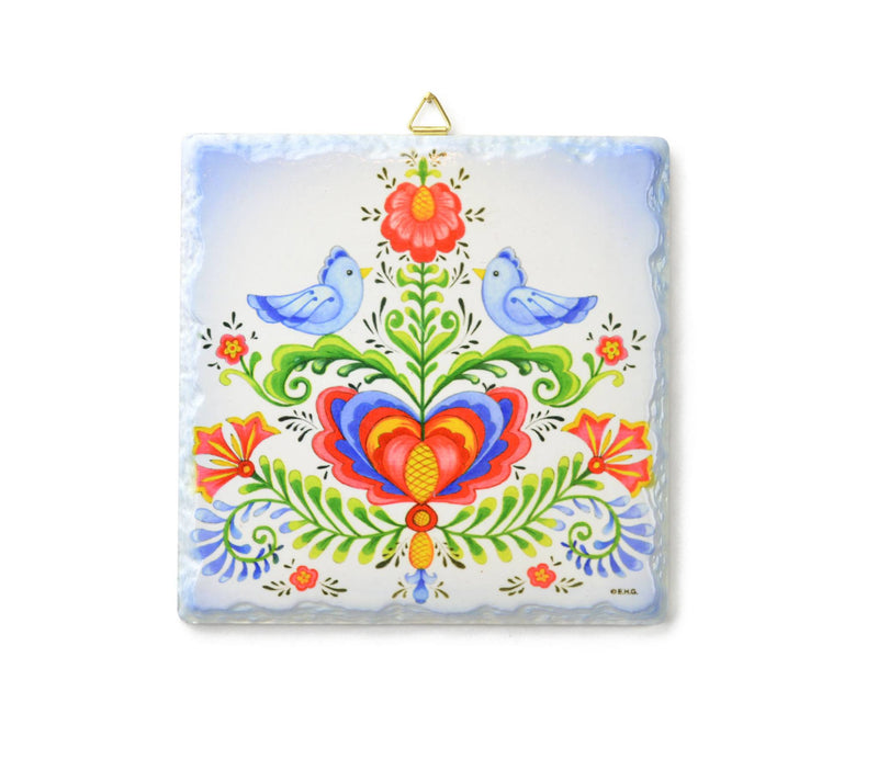 Ceramic Deluxe Plaque: Lovebirds - GermanGiftOutlet.com - 1