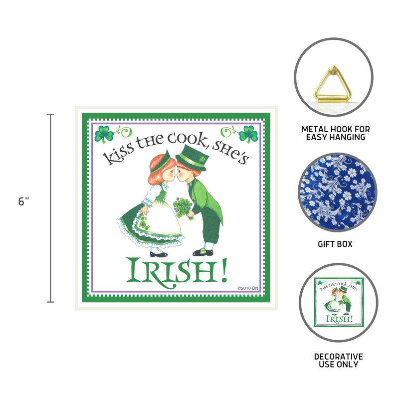 Irish Gift Tile "Kiss Irish Cook"