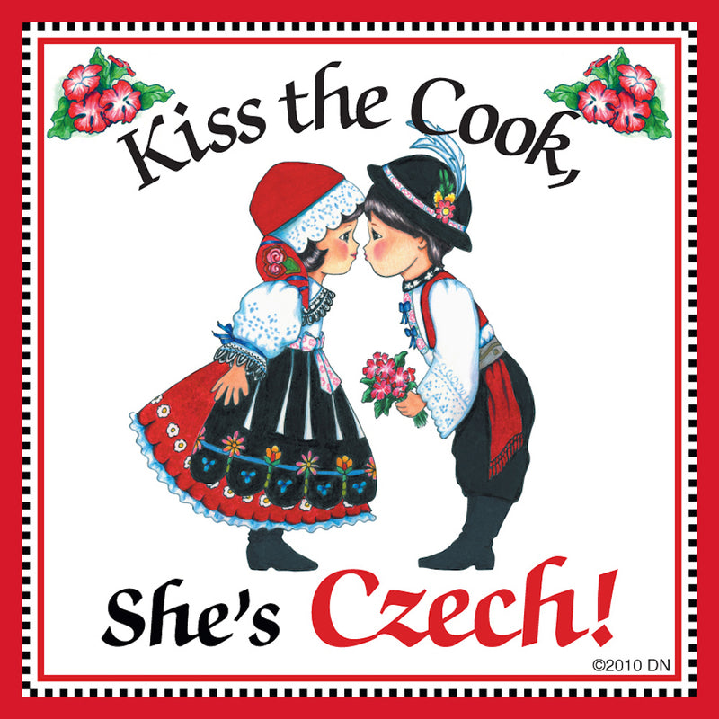 Czech Gift Tile "Kiss Czech Cook"