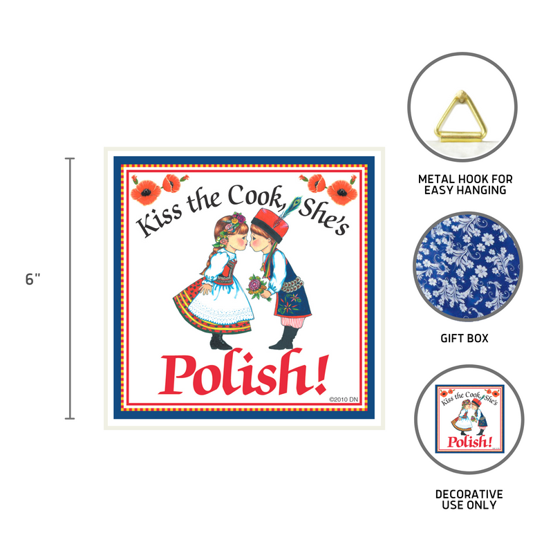 Polish Gift Tile "Kiss Polish Cook"