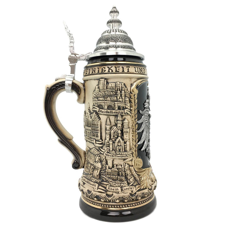 Deutschland Eagle Medallion Rustic 1.4L German Beer Stein