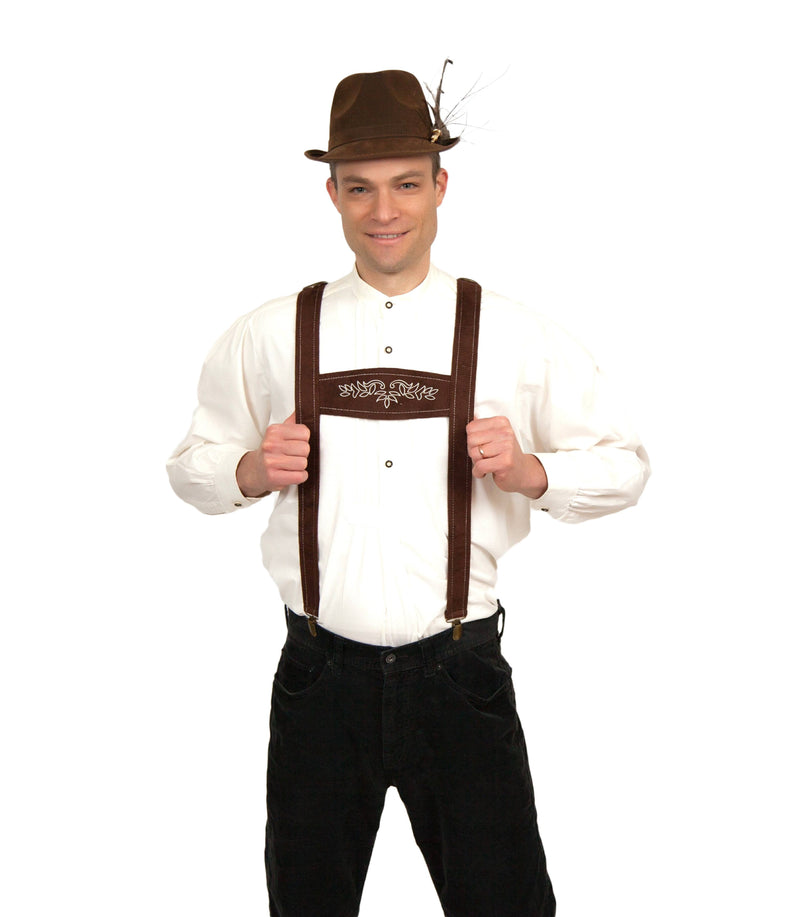 Faux Leather Lederhosen Suspenders German Costume - GermanGiftOutlet.com