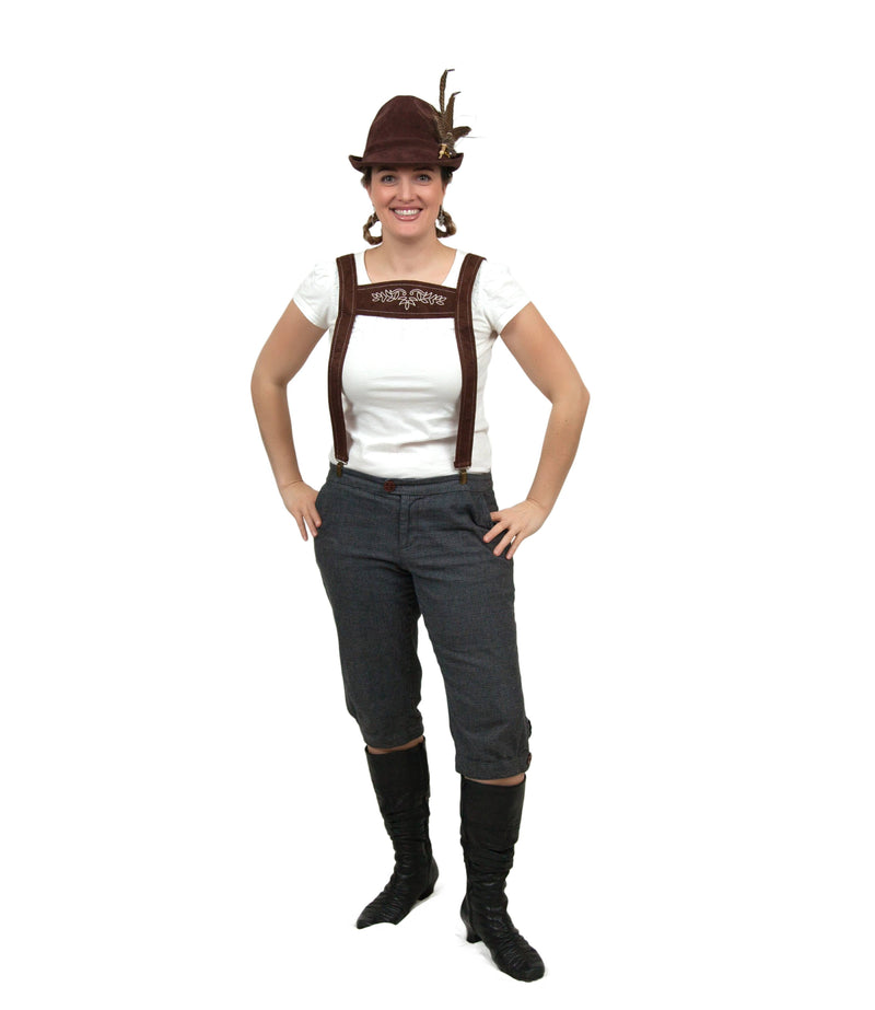 Faux Leather Lederhosen Suspenders German Costume - GermanGiftOutlet.com